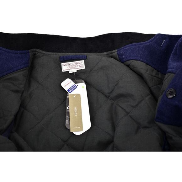 C5 NWT J CREW WALLACE & BARNES Navy Wool Blend Quilted Primaloft Jacket Size XS - Picture 4 of 8